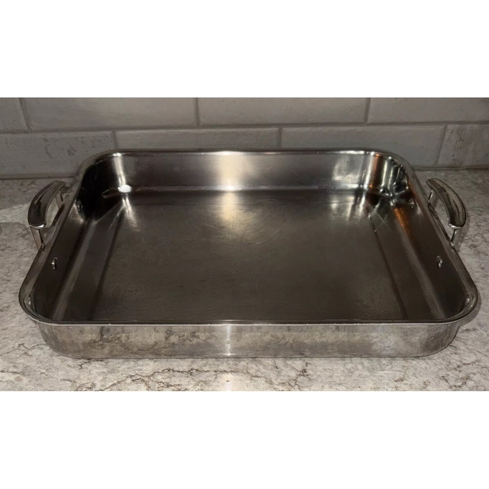Vollrath Stainless Steel Ware Casserole Pan Tray With Handles NSF 14.5X12 Inch